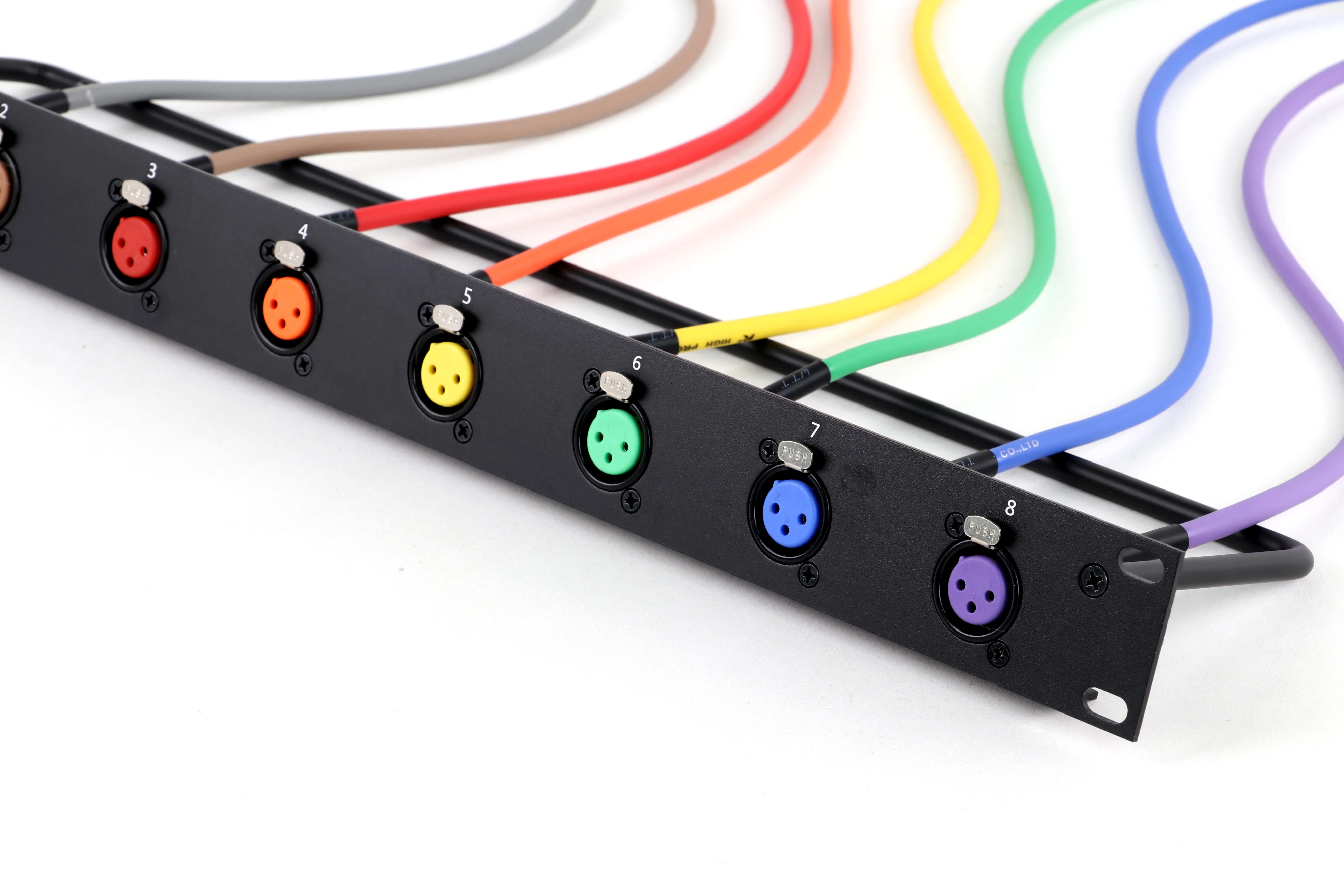 8-Wege 1U Rack XLR Audio Jumper Kabel, XLR Buchse zur 6,35mm 1/4" TS Mono Klinkenstecker Audio-Verlängerungskabel – Detail 9