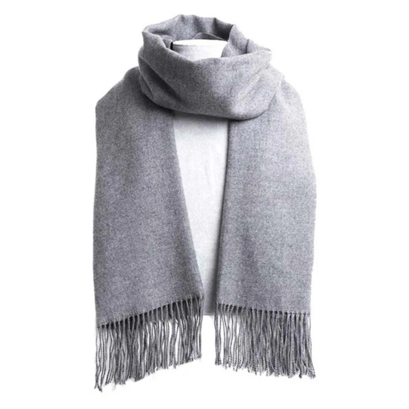 Cashmere Bright Solid Colors Women Cycling Scarf Winter Shawl And Wrap WithTassel Female Foulard Thick Blanket Warming Scarf 6