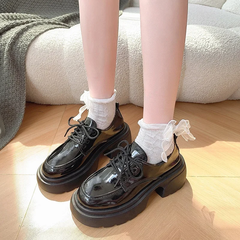 

2024 Spring Autumn Japanese Loafers for Women Fashion Casual PU Leather Mary Janes Platform Women's Shoes Designer Pumps Ladies