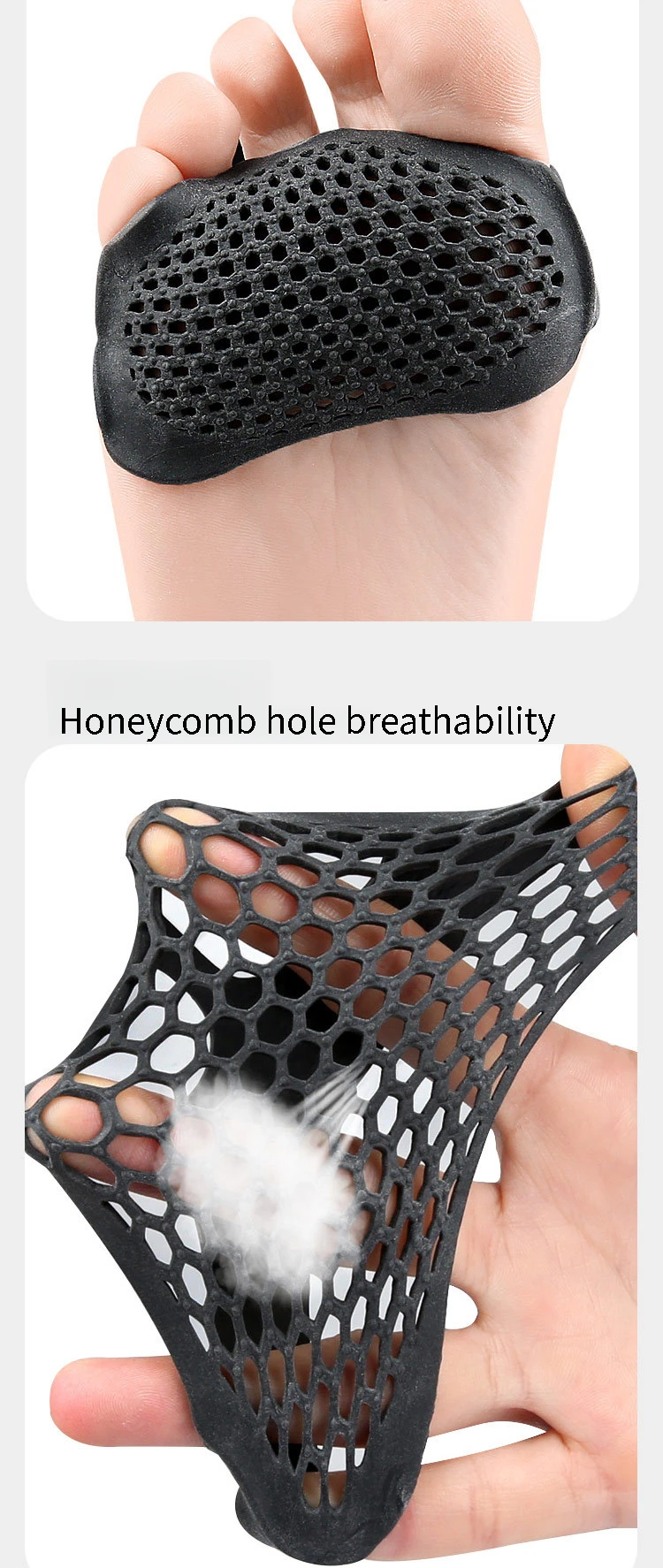 Silikon Vorfuß Pads Waben Gel Schuh Pad für Frauen Heels Einlegesohlen Fuß Schmerzen Relief Einsätze Fuß Blister Pflege Kissen – Detail 4