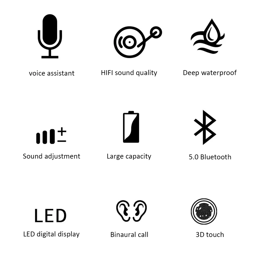 

Wireless Earphone Intelligent Noise Reduction Stereo Bass For Sports Waterproof Earphone Universal