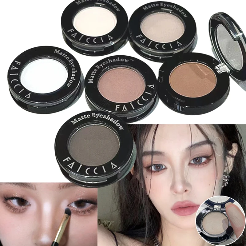 Matte Cement Brown Eyeshadow Nose Shadow Facial Contouring Press Powder Color Rendering Brighten Contour Palette Korean Makeup