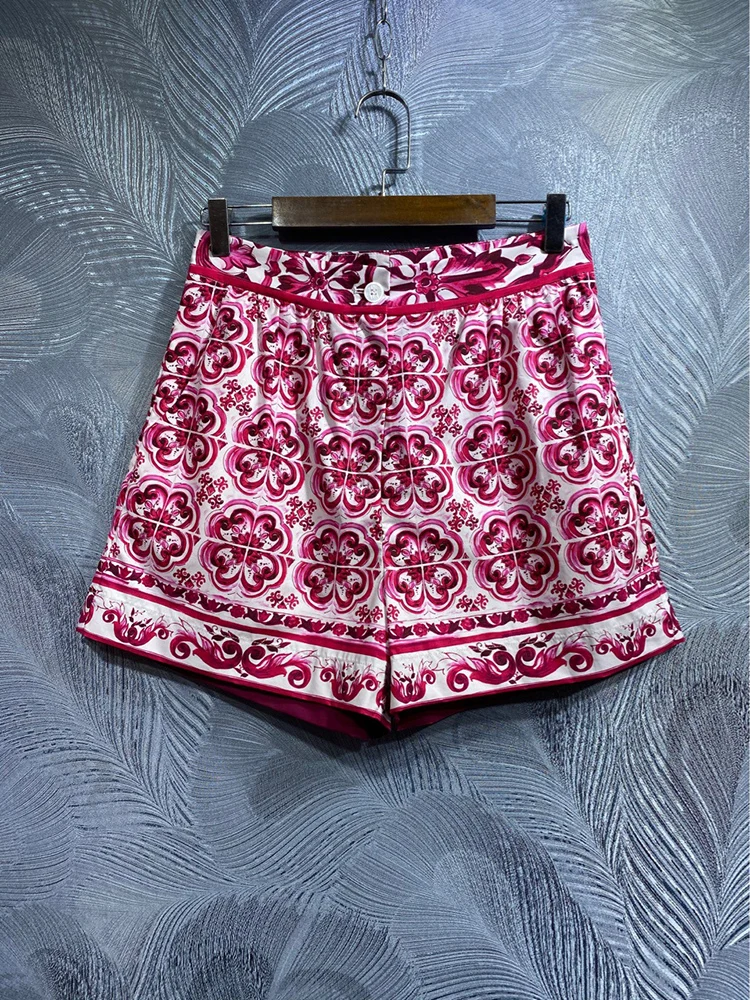 fashion-red-porcelain-printing-women-shorts-100-cotton-printing-high-street-summer-sweets-wear