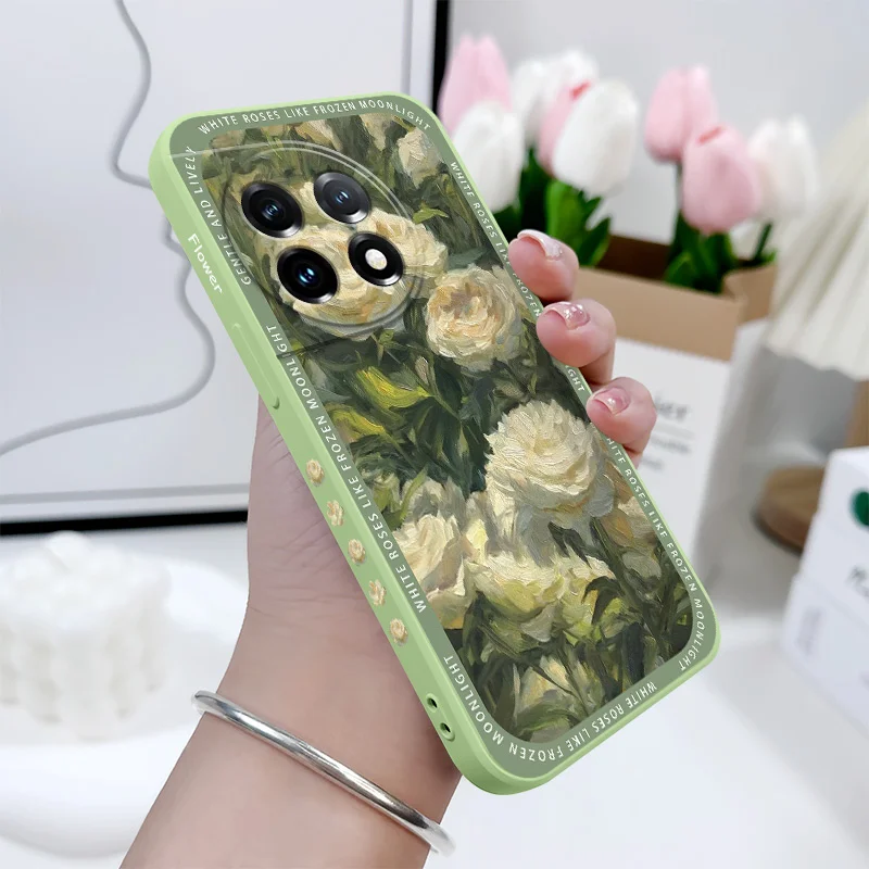 Elegant White Rose Phone Case - Premium Liquid Silicone Cover
