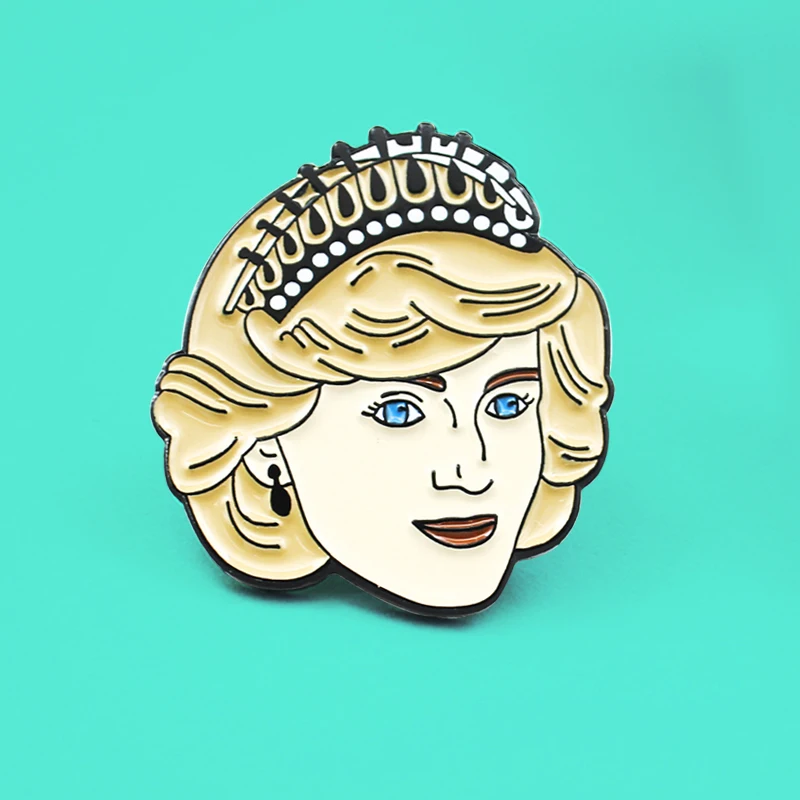 Anniversario Principessa Diana Spilla Fashion Button Art Princess Diana Spencer Spille Smaltate Per Le Donne Distintivo Con Risvolto Regalo Di Gioiell