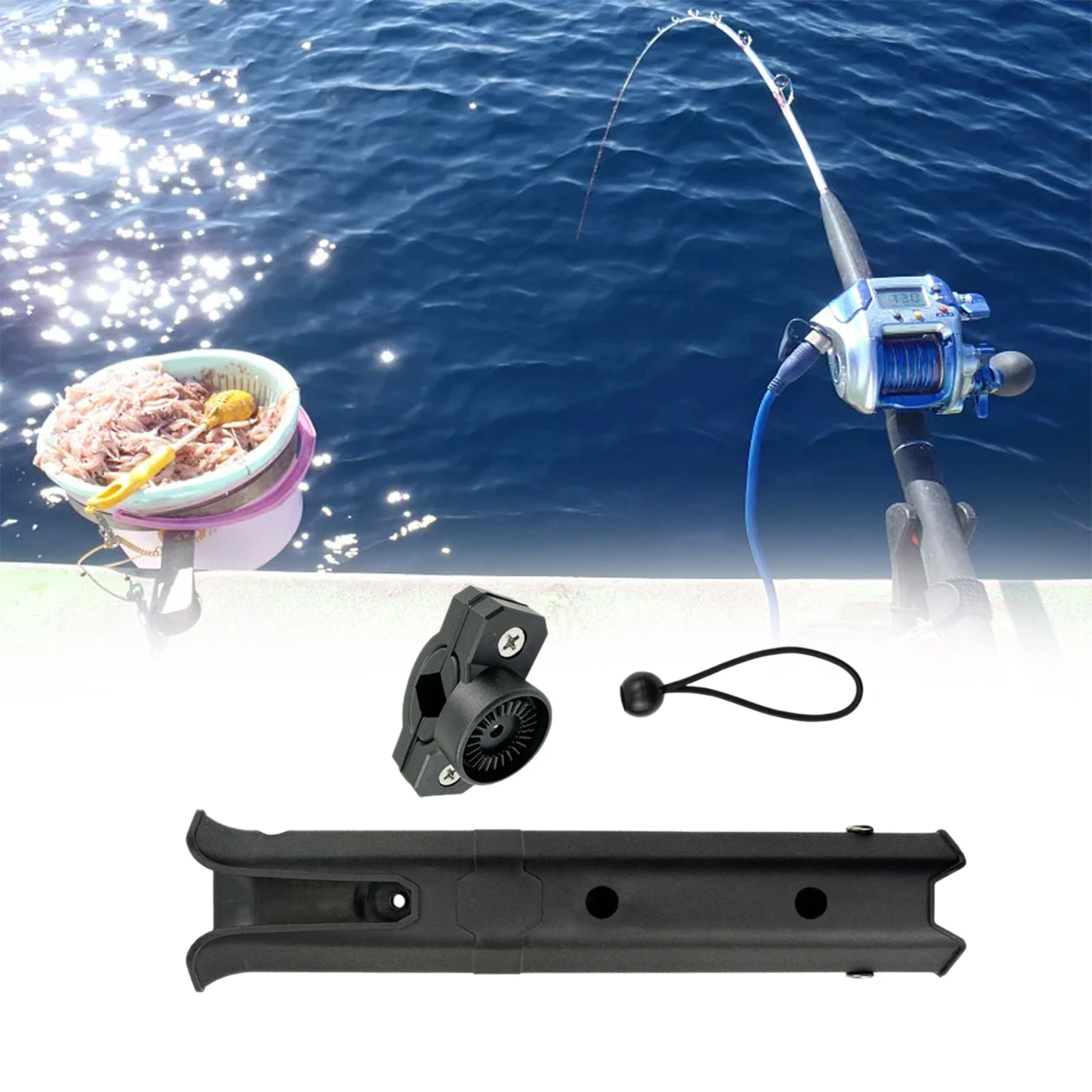 Rotating Adjustable Fishing Rod Holder Convenient Side Mount Accessories Tube Rod Rack Inserting Device for Outdoor Fishing