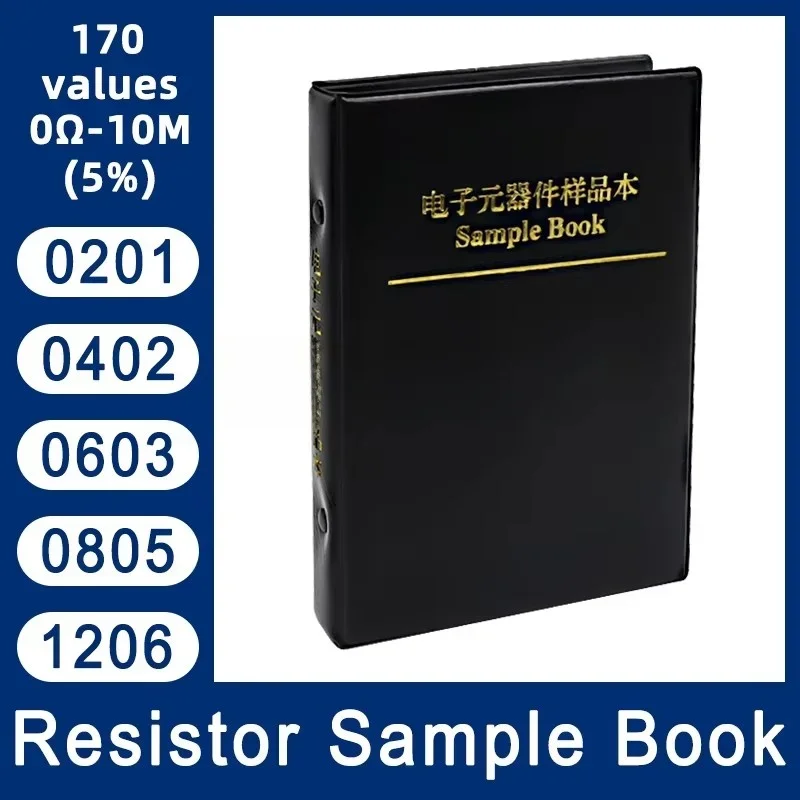 0402 0603 0805 1206 5% SMT Chip Resistor Sample Book 0R-10M 170 Values SMD Resistance Kit 100R 1K 10K 100K ohm