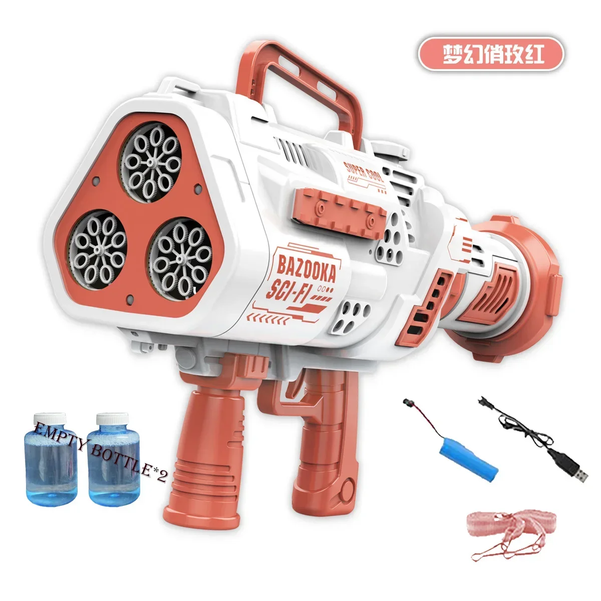 Automatic Large Rocket Bubble Gun Dinosaur 68 Holes Bubbles Machine Gun Launcher Shape Blower Soap Outdoor Toys For Kids Gift 4