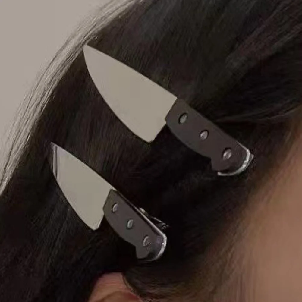 4 Pcs Hair Pins Simulated Knife Forehead Bangs Hairpin Headdress 4pcs (3# Fruit Hairpin) Gothic Accessories Clips Women Girl 6