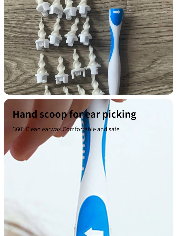 Description Picture 3 of item16 Ear Cleaning Set Ear Scoop Cleaning Ear Wax Silicone Soft Spiral Beauty Care Gadget Portable Personal Hygiene Set