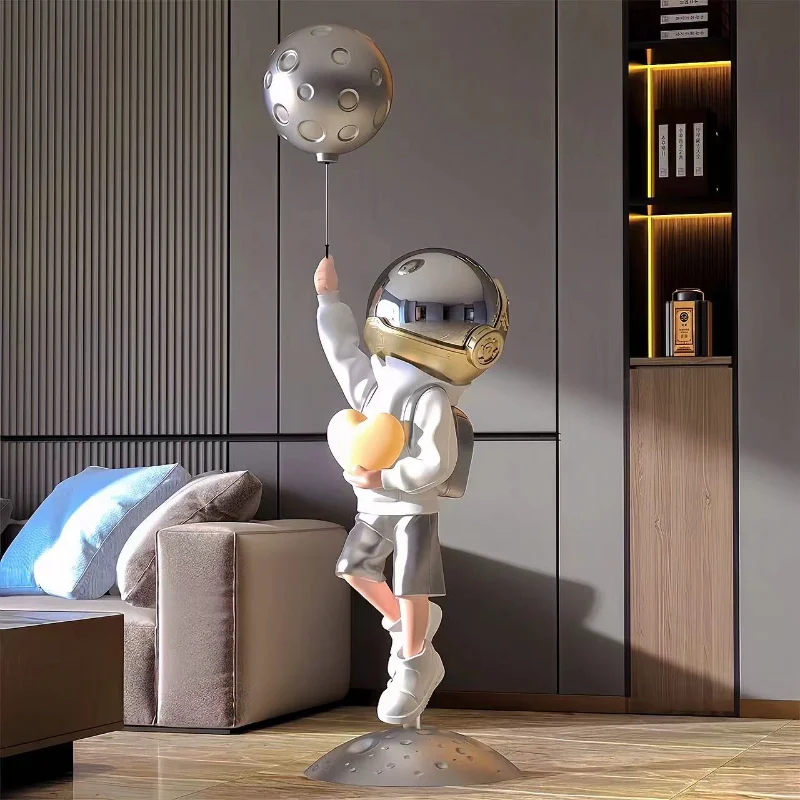 Astronaut Floor Lamp, Cartoon Ornament, Large Home Decoration for Living Room Entrance, TV Cabinet, Can Emit Light 3