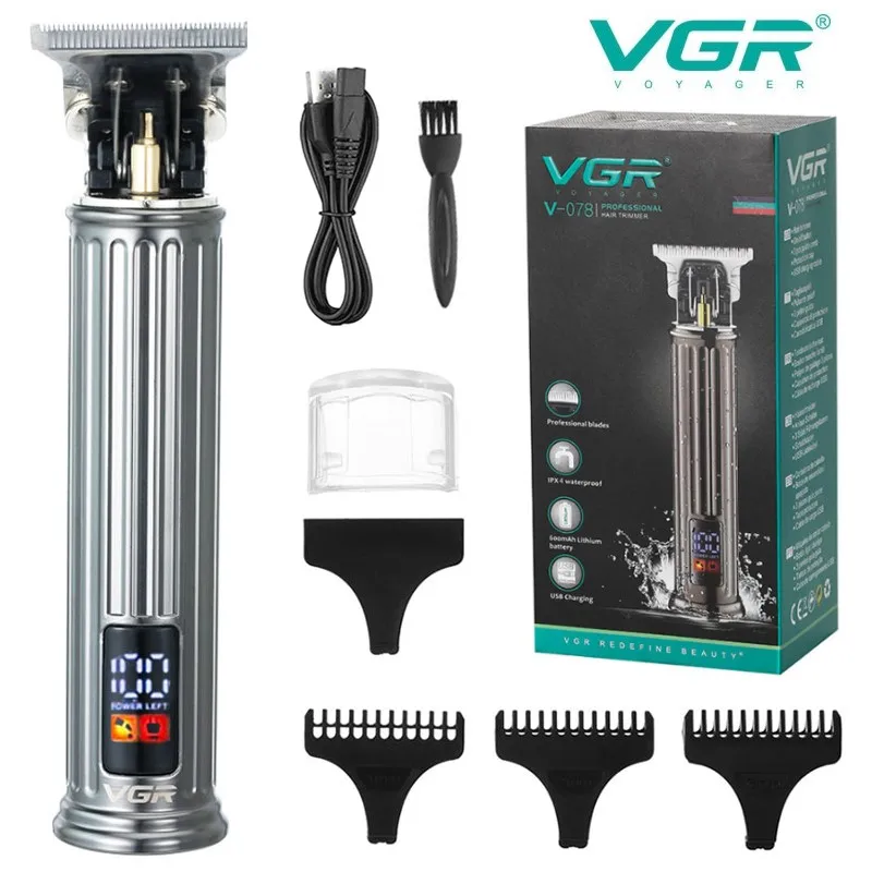 

Professional cordless metal housing hair trimmer LED hair clipper men hair cutting machine electric haircut salon hairdressing