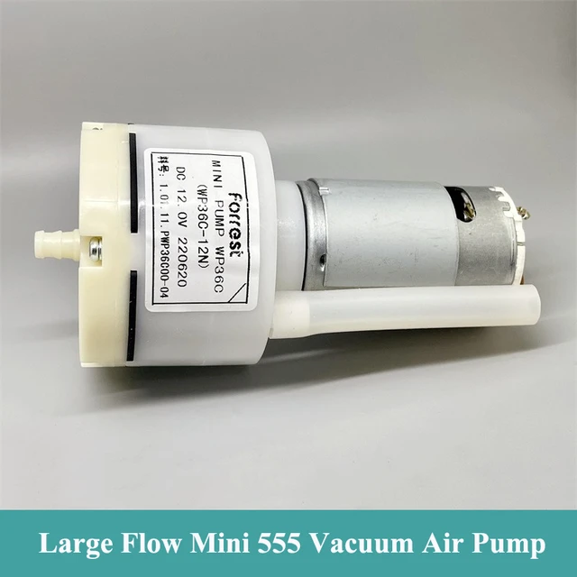 WP36C DC 12V 10L/M -60KPa Large Flow Mini 555 Motor Vacuum Air Pump  Negative Pressure Suction Diaphragm Pump DIY Packer Inflator - AliExpress