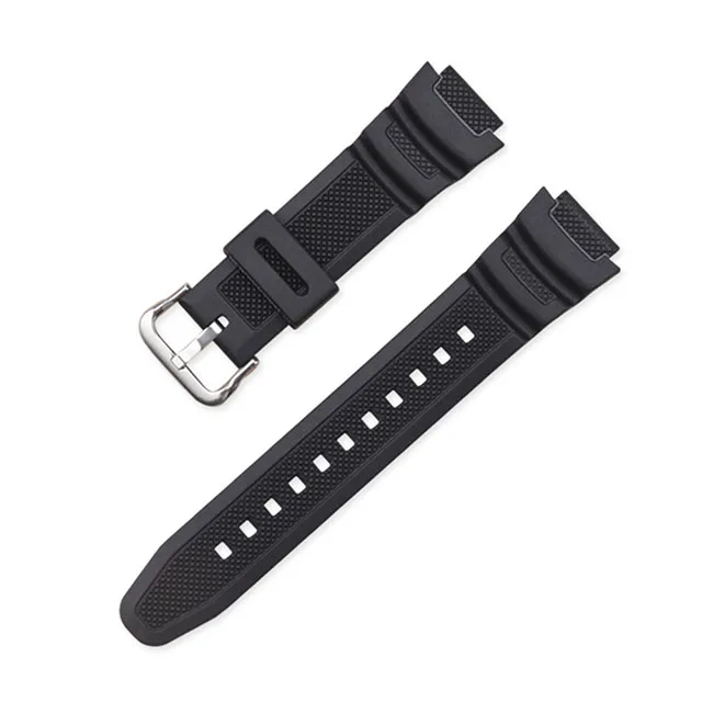 Durable Black Silicone Pin Buckle Watch Strap - Rubber Wrist Band Bracelet