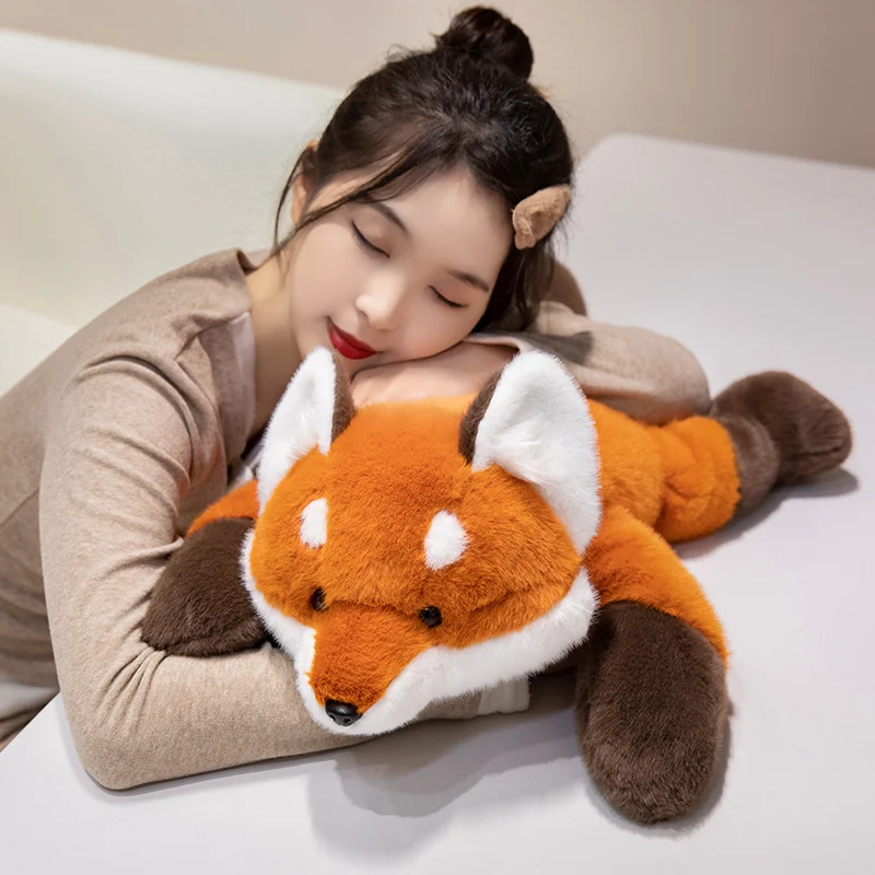 40/55/65 Kawaii Fox Little Raccoon Plush Pillow Limbs Increase Weight Soft Fox Plush Doll Sofa Decorate Holiday Gifts 3