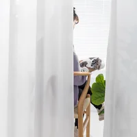 CHAXI White Light Filtering Tulle for Bedroom Thicken Semi Sheer Curtains for Living Room Privacy Assured Scratch Resistant 2