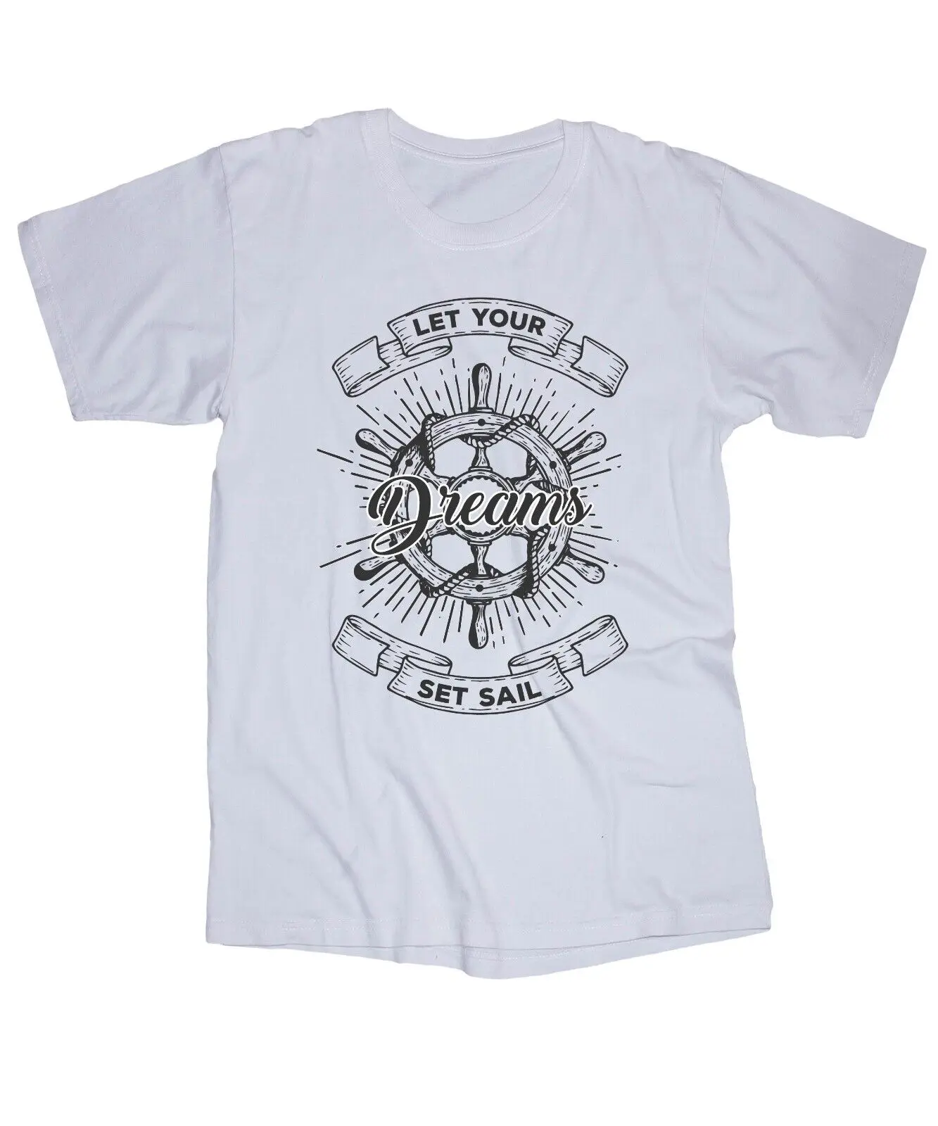 Yacht Nautico Marina Barca A Vela Ancora Da Barca Detti Oceanici T-Shirt Bianca Maniche Lunghe O Corte