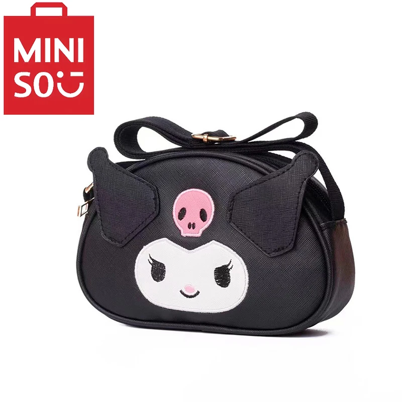 MINISO Cute Cartoon Shoulder Bag Melody Kuromi Girls Crossbody Bag Shell Waterproof PU Children's Small Body crossbody bag pu crossbody bag