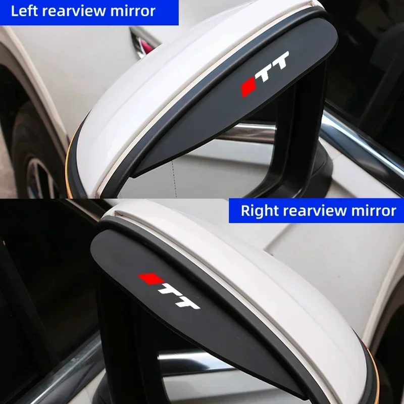 2CS Car Rearview Mirror Rain Eyebrow For Audi A1 A3 A4 A5 A6 A7 A8 Q3 Q7 Q8 TT Rearview Visor Rain Cover Auto External Accessory