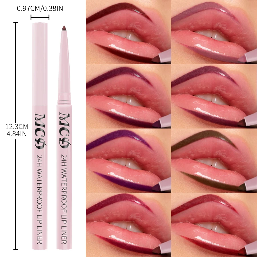 12 Color Nude Brown Lip Liner Pencil  Outline Contouring Red Contour Tint Makeup Waterproof Matte Lipstick Crayon Pen lip Balm 5