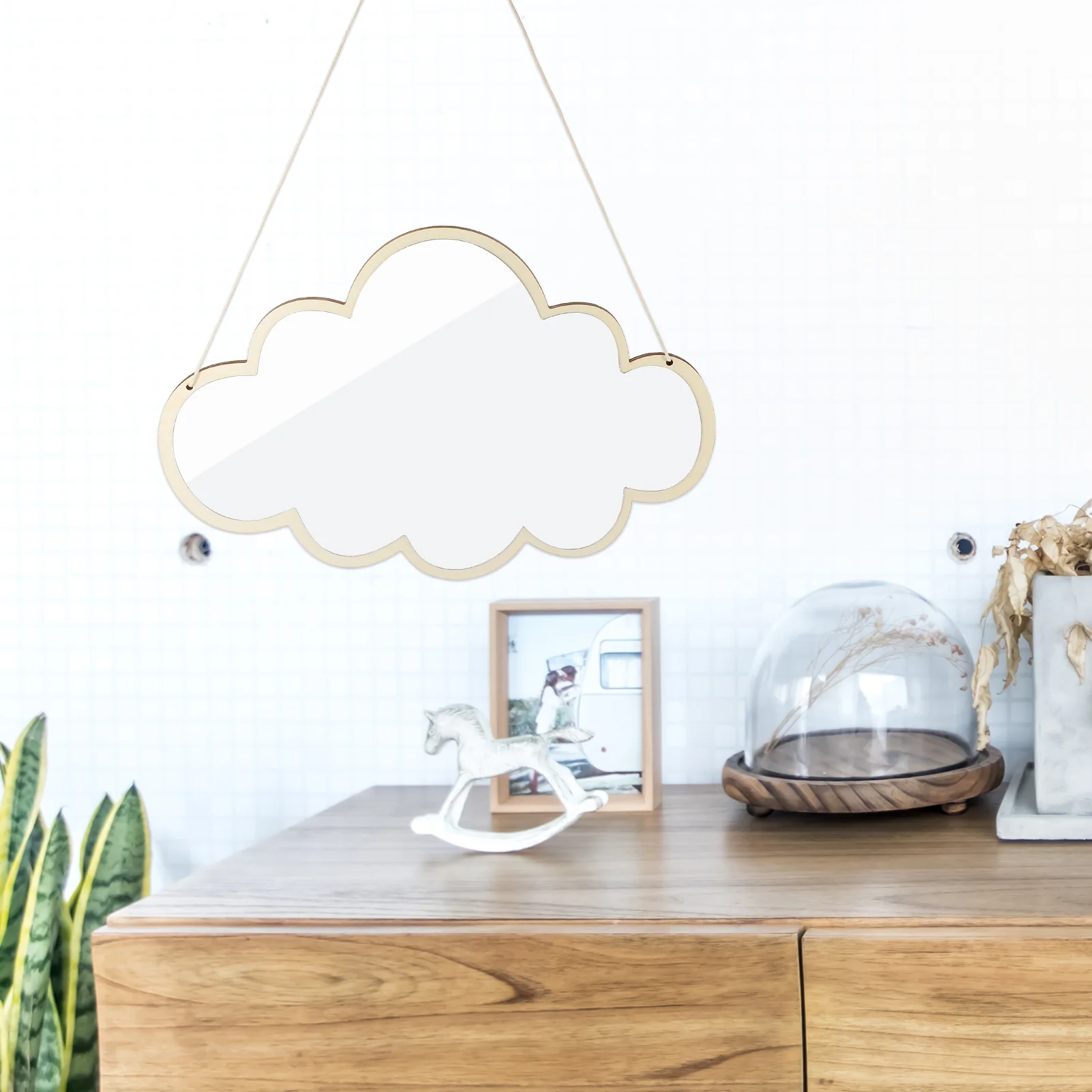 

Cloud Shaped Wall Mirror Wood Frame Acrylic Hanging Mirror Cute Cloud Mirror Wall Stickers Decals Kids Girls Bedroom Nursery
