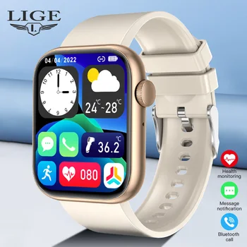 LIGE Smart Watch Women Full Touch Screen Bluetooth Call Waterproof Watches Ladies Sport Fitness Tracker Men Smartwatch Women