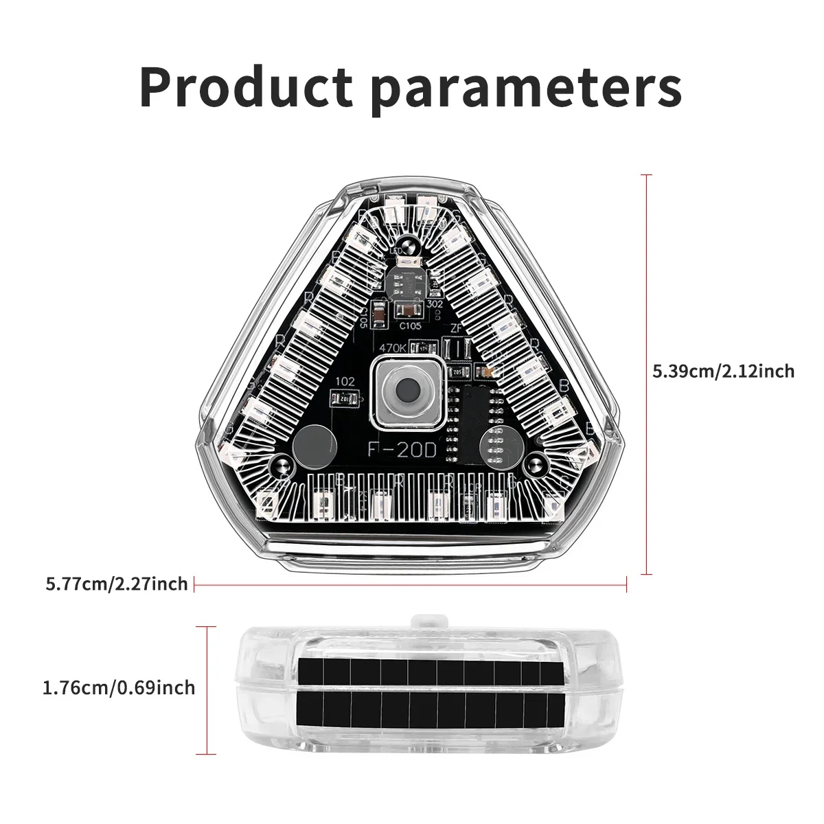 NYF LED Car Light High Brightness Solar-Powered