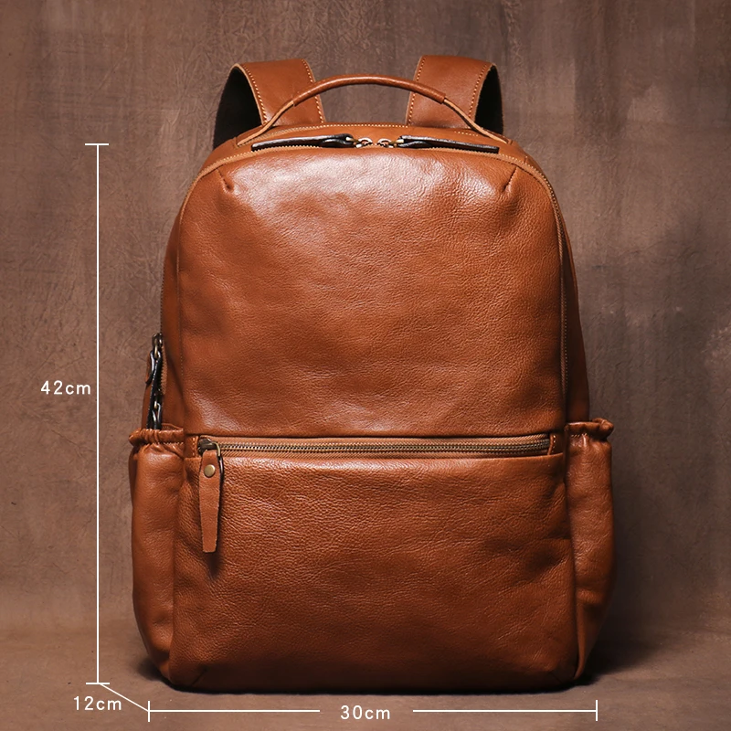 GURO High Quality Genuine Leather Backpack Men Large Capacity Business Travel bag Luxury Student School Bag Laptop Computer Pack 2