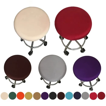 HOLAROOM Fodera per sedia rotonda Fodera per sgabello da bar in spandex Coprisedili elastici Fodera per sedia elasticizzata per sedia per la scuola materna Colori solidi 1
