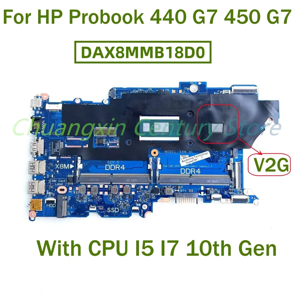 DAX8MMB18D0 motherboard For HP Probook 440 G7 450 G7 Laptop With