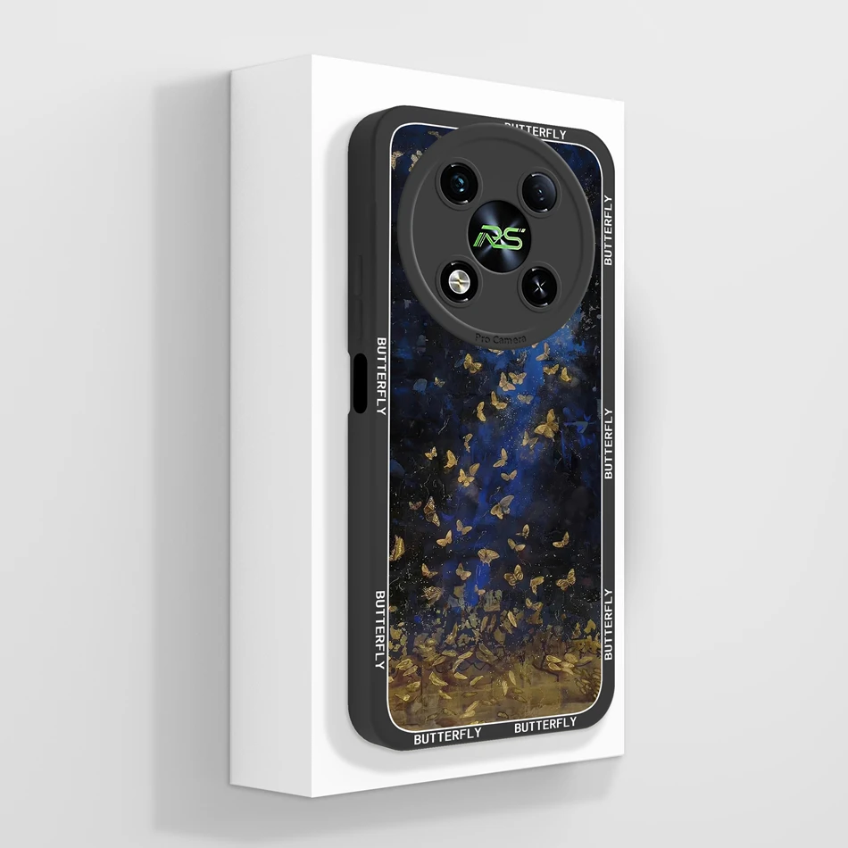 Luxurious Flowers Soft Liquid Silicone Phone Case with Camera Protection & Anti-Drop Design