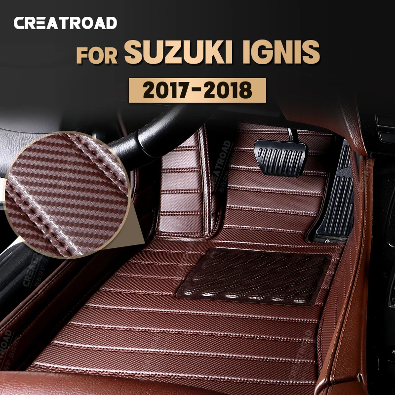 

Напольные коврики из углеродного волокна на заказ для Suzuki Ignis 2017, 2018 футов, коврик, крышка, автомобильные аксессуары для интерьера