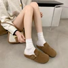 Bebealy Fashion Fur Clogs Slippers for Women Winter Fluffy Cork Insole Plush Slippers with Arch Support Furry Suede Mules Shoes 3