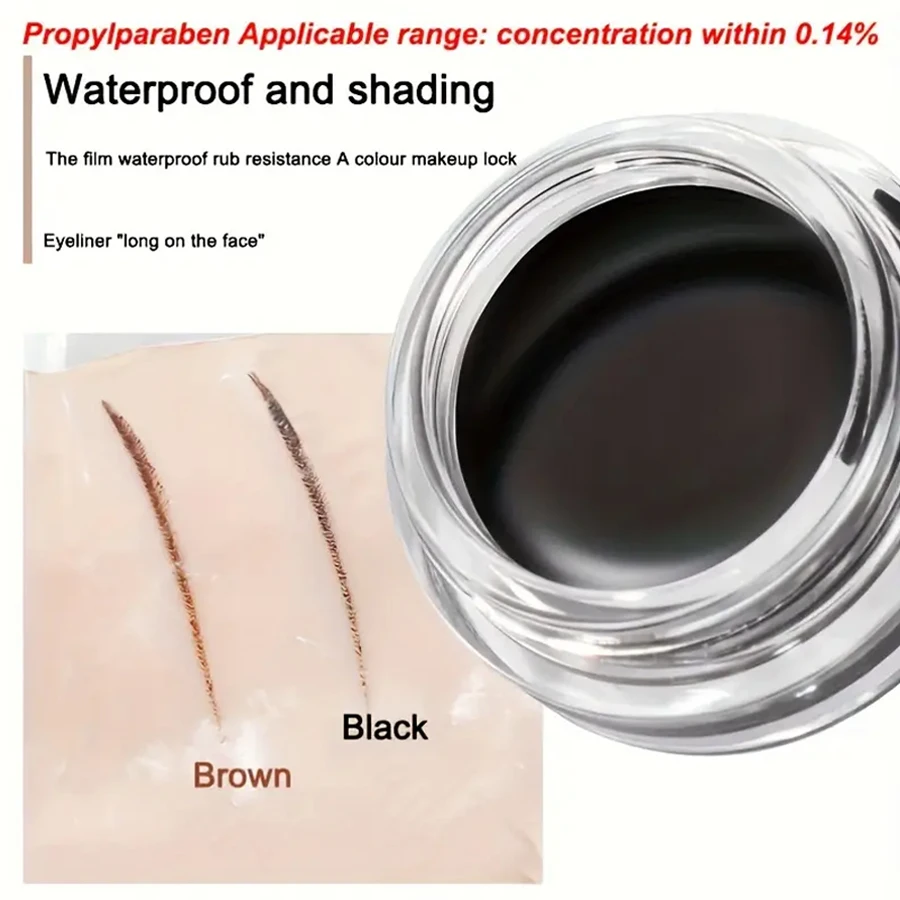 Description Picture 6 of item2-in-1 Gel Eyeliner Set Quick-Drying Long-Lasting Eyeliner, Ultra-Thin Angle Eyeliner Brush Eye Makeup Waterproof Beauty Set, Black, Brown