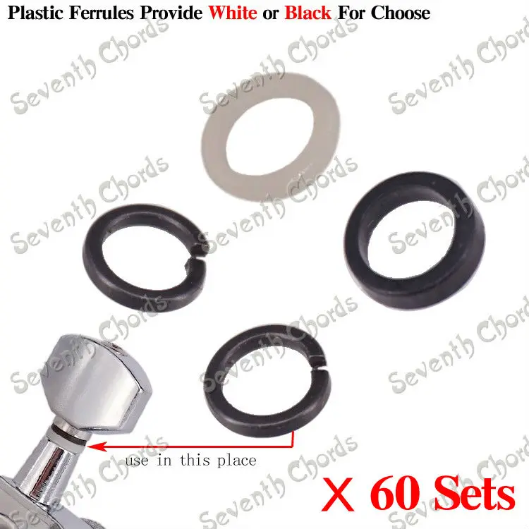 

60 Sets Mounting Ferrules/Gasket/Washers for Guitar Tuning Peg Tuners Machine Heads Replacement