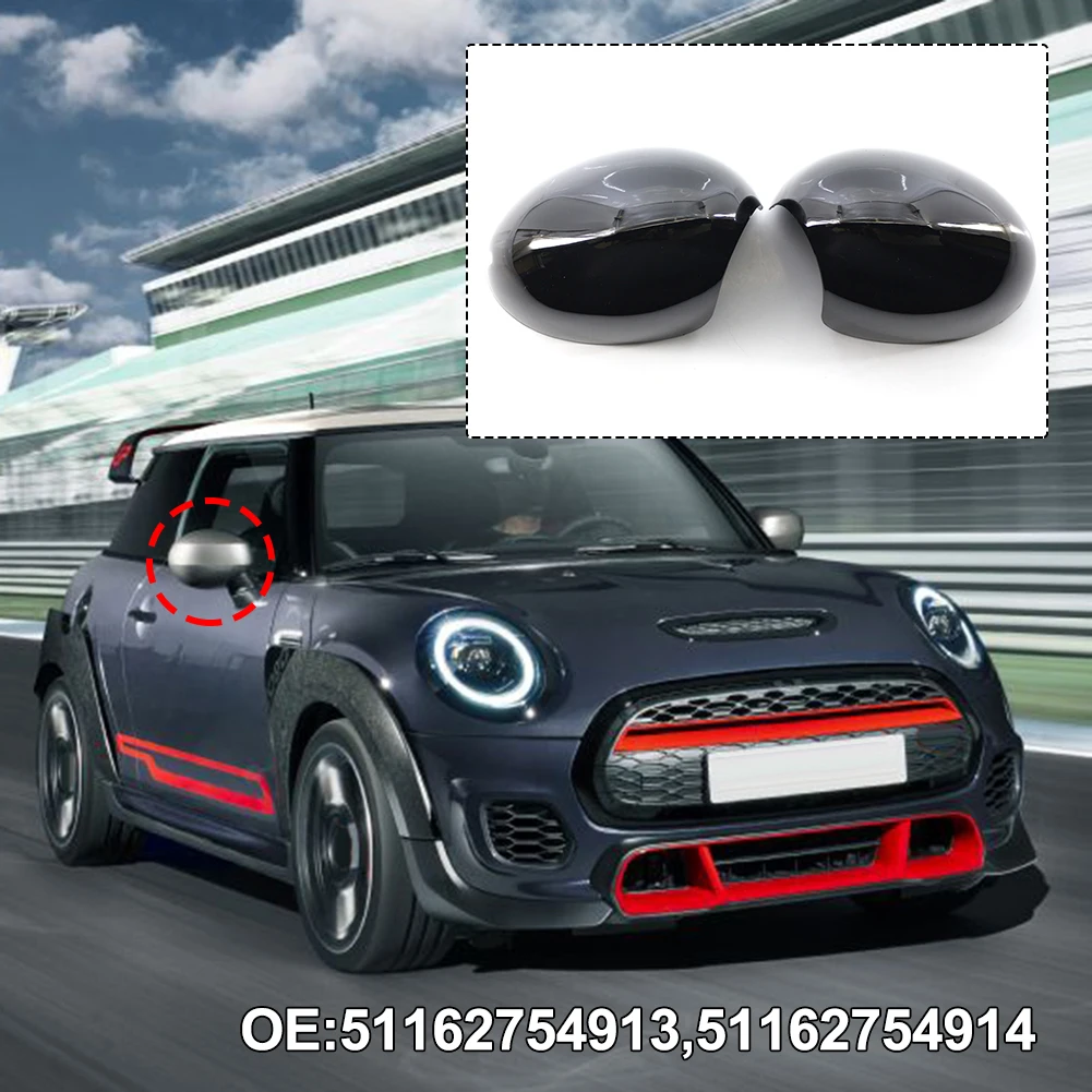 

For Mini Cooper R55 R60 Rearview Mirror Cover Housing Gloos Black Replace