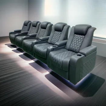 Black Movie Theater Seats Recliner Sofa Theater Furniture VIP Seater Cinema Home Theatre Functional Sofa