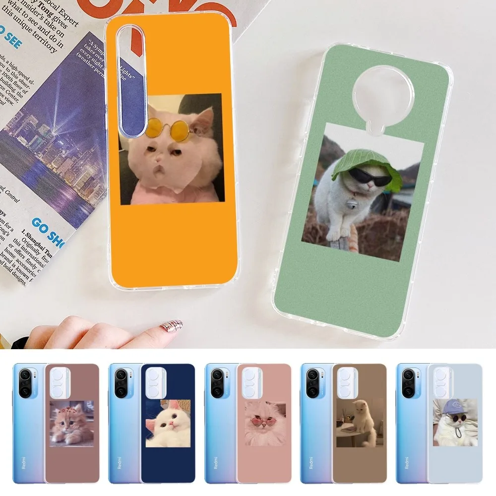 

Cute Cat Funny Phone Case For Samsung S21 A10 For Redmi Note 7 9 For Huawei P30Pro Honor 8X 10i Cover