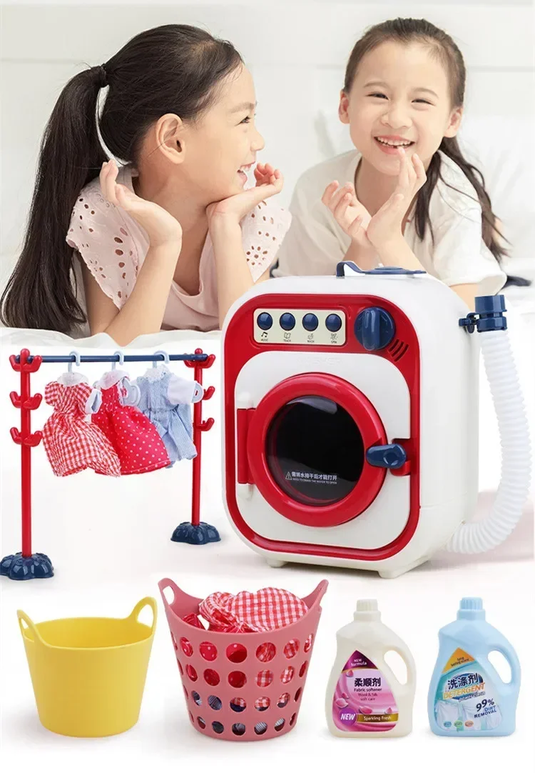 LED lights and music Simulate electric Roller washing machine toy rotatable add water Play house Interactive Toy baby best gift 3