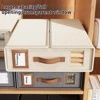 4-piece Storage Box Non-woven Fabric Breathable Moisture-proof Collapsible Storage Box With Leather Handle For Storage Bedding 1