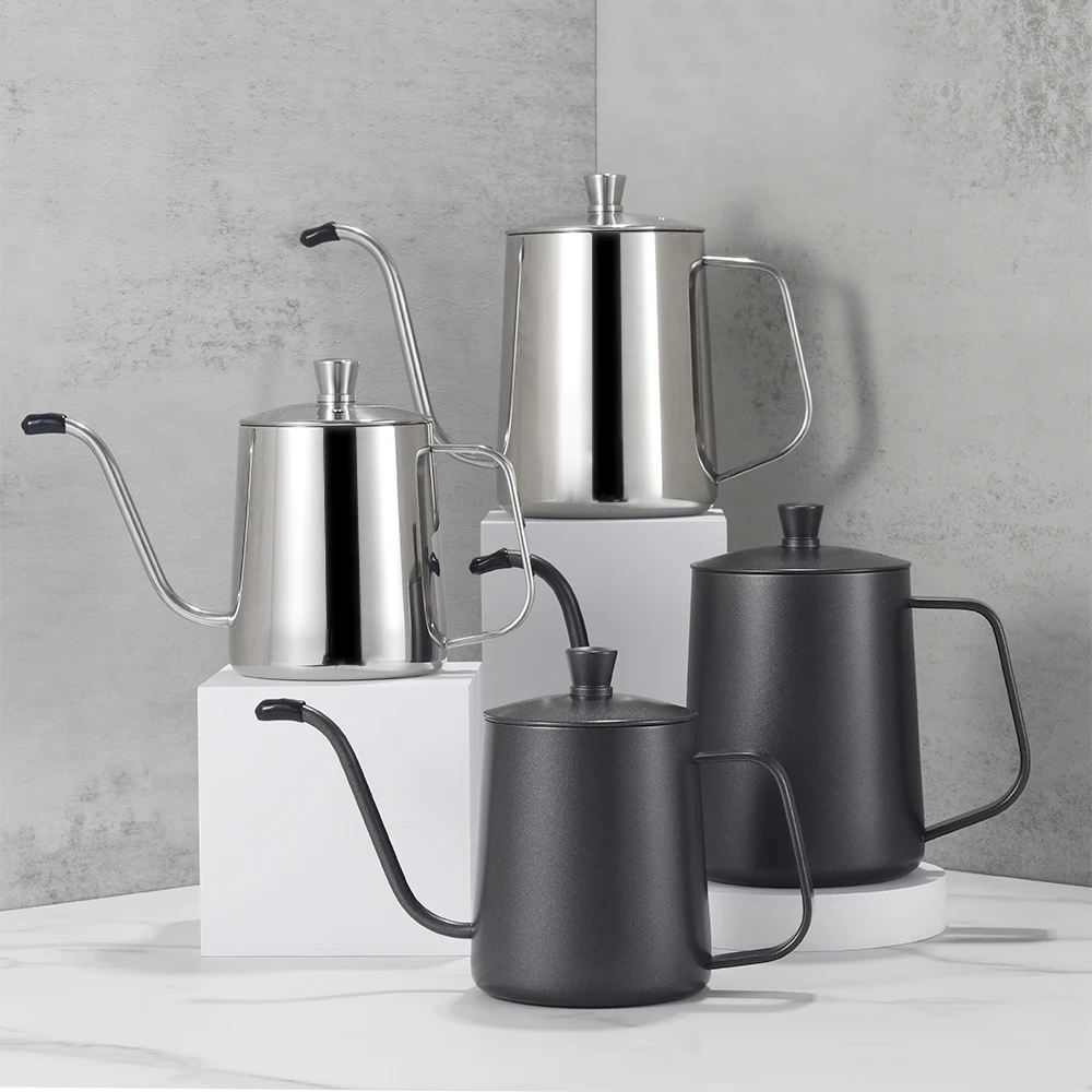 Description Picture 6 of itemDrip Kettle 350ml 600ml Coffee Tea Pot Non-stick Coating Food Grade Stainless Steel Gooseneck Drip Kettle Swan Neck Thin Mouth