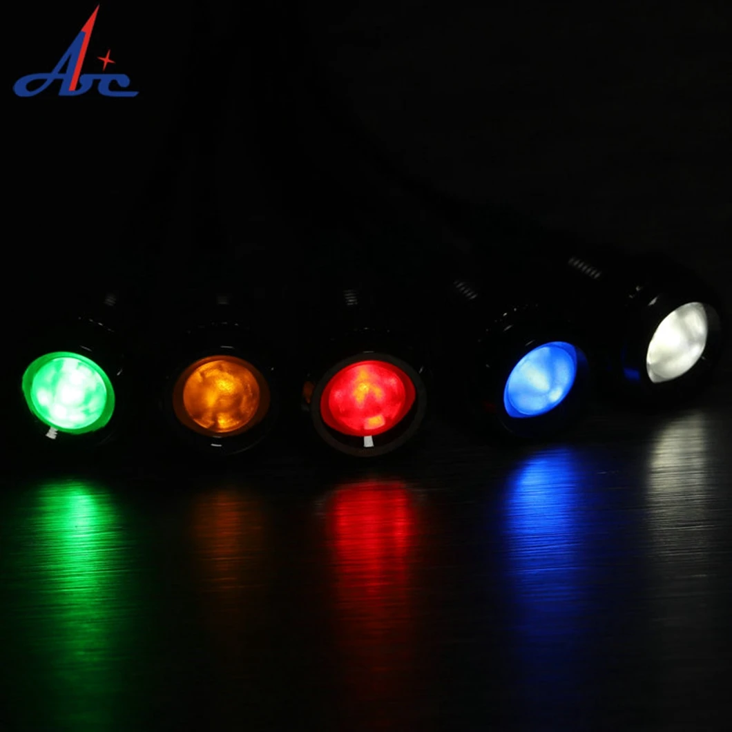 ABILKEEN 8MM Domed Head Indicator Light with 150MM Cable LED Ligh Metal Pilot Lamp 3V/6V/12V/24V/110V/220V Signal Pilot Light