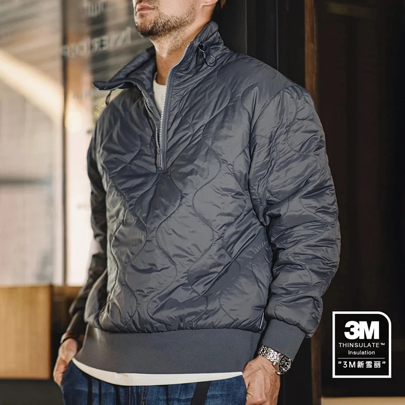 Parka Coat for Men 3M Thinsulate Filling Winter Thickened Warm Stand-up Collar Pullover
