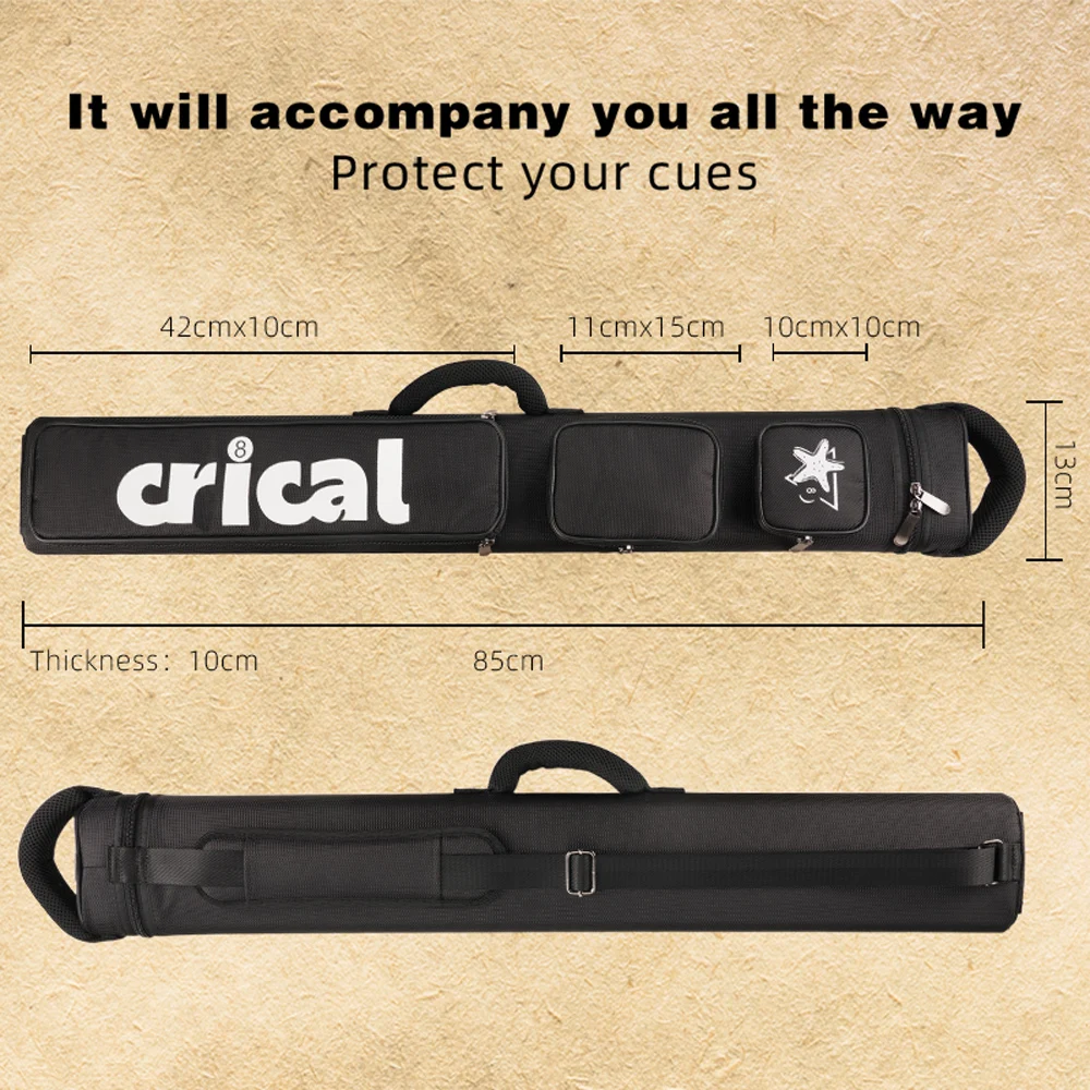 CRICAL Billiard Cue Case 2B4S 6 Holes Large Hard Cue Bag
