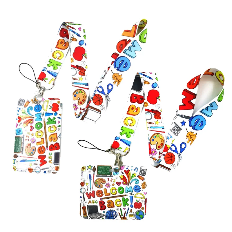 Materiale Scolastico Moda Cordino Porta Badge Id Bus Pass Custodia Cover Porta Carte Di Credito Porta Carte Di Credito Porta Carte Di Credito