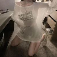 Vêtements d'été de Style coréen pour femmes, T-shirts amples et fins assortis avec tout, motif de lettres, Design Simple, hauts pour étudiants, nouvelle tendance 5