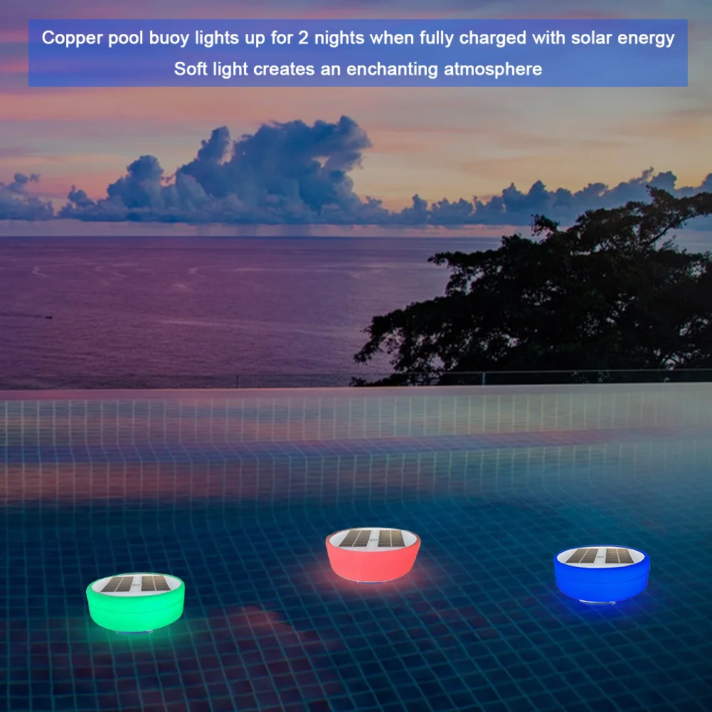 Solar Powered Pool Ionizer Floater with RGB LED Light Solar Pool Ionizer Auto Pool Cleaner Equipment Swimming Pool Accessories
