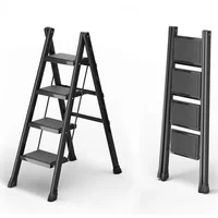2/3/4 Step Foldable Anti-Slip Step Stool with Wide Pedal Lightweight Step Stool Sturdy Steel Ladder for Household Garage Storage 2