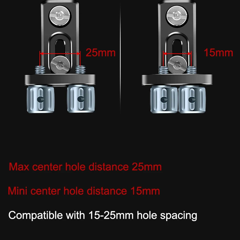 Dual 1/4" Handle Screw Quick Release Cold Shoe Mount Bracket for DJI Transmitter V Port Power Supply Holder Stand