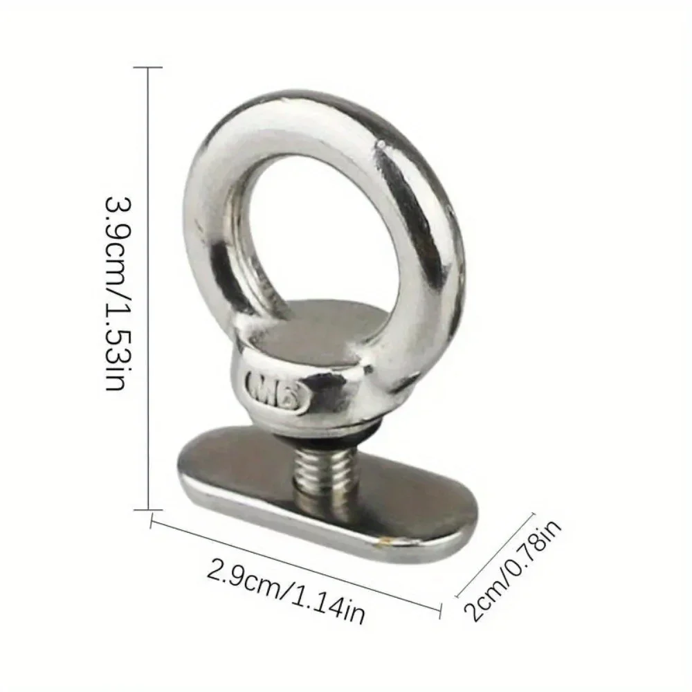 2pcs Kayak Rail Mount Accessories Sturdy Stainless Steel Tie Down Rail Mount Eyelet Precise Easy Installation Multifunctional 5